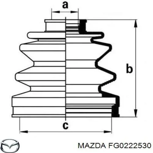 Купити FG0222530 Mazda Пильник шарніра приводу