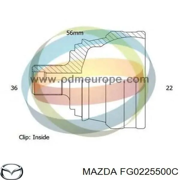Купити FG0225500C Mazda Піввісь права