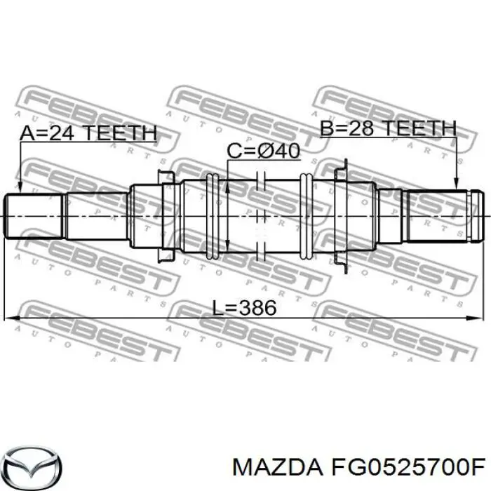 FG0525700F Mazda Промвал