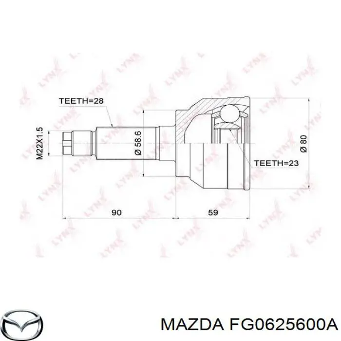 FG0625600A Mazda Привід лівий