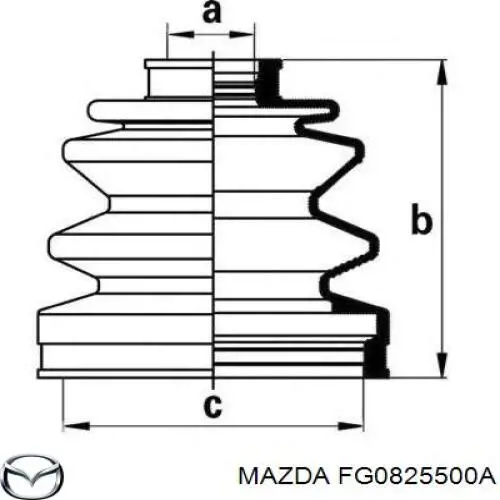 FG0825500A Mazda Привід передній правий