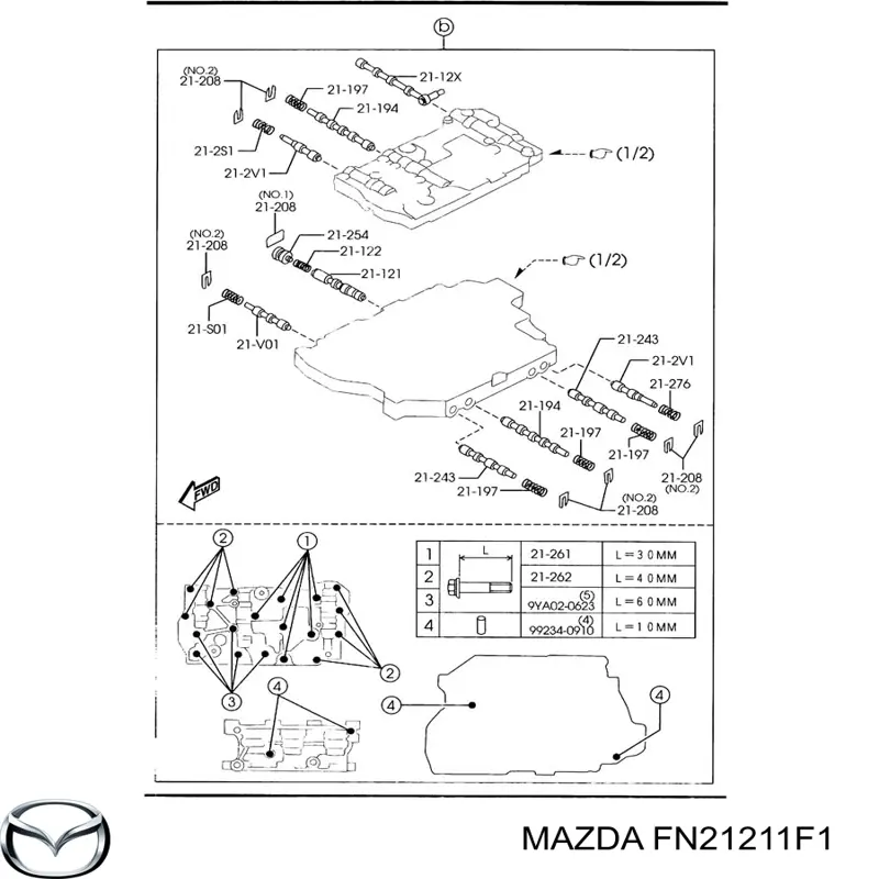FN21211F1 Mazda Соленоїд автоматичної коробки передач