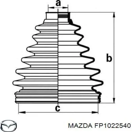Пильник ШРУСа внутрішній FP1022540 Mazda