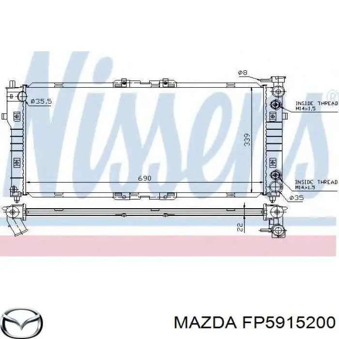 FP5915200 Mazda радіатор охолодження двигуна