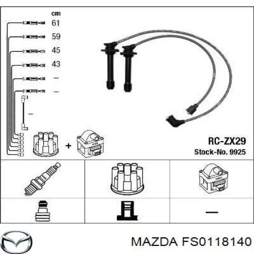 FS0118140 Mazda Проводи високовольтні