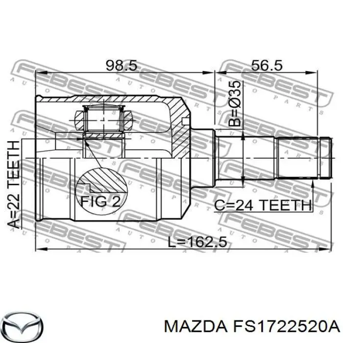 Передній правий внутрішній шрус на Mazda 323 F IV 