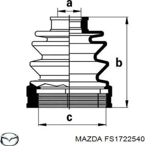 Пильник ШРУСа внутрішній FS1722540 Mazda