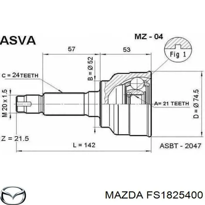 ШРУС зовнішній передній FS1825400 Mazda