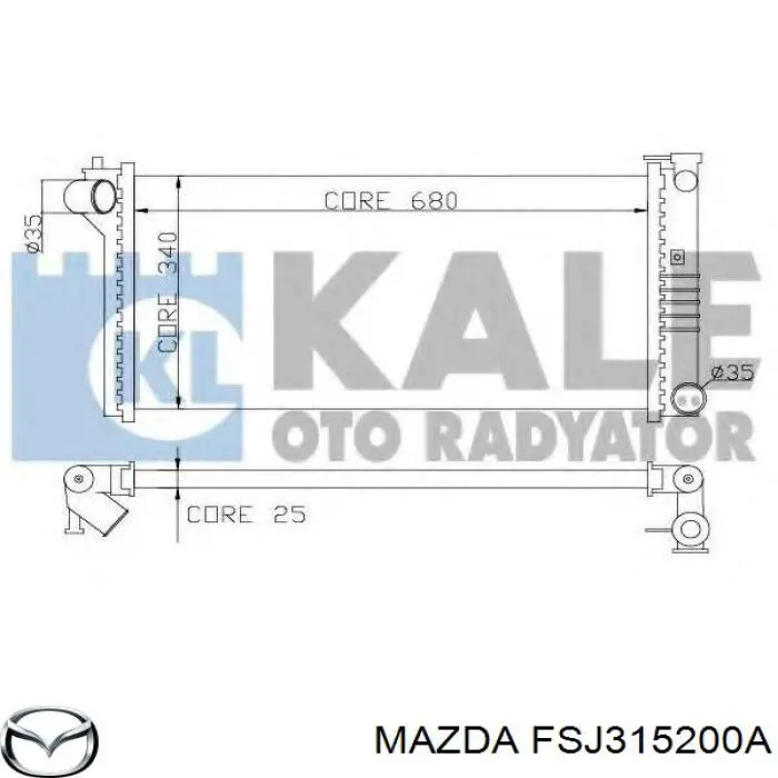 Купити FSJ315200A Mazda Радіатор двигуна