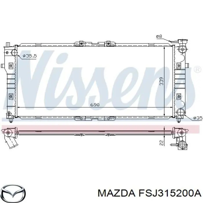 FSJ315200A Mazda радіатор охолодження двигуна