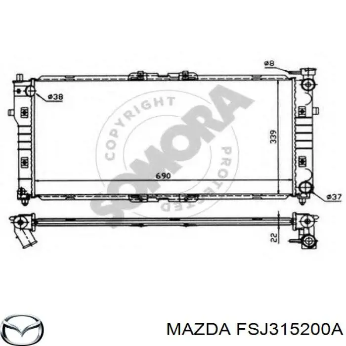 Радіатор основний Mazda FSJ315200A ціна, від 80.04 USD