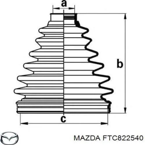 Купити FTC822540 Mazda Пильник шарніра кутових швидкостей внутрішній передній