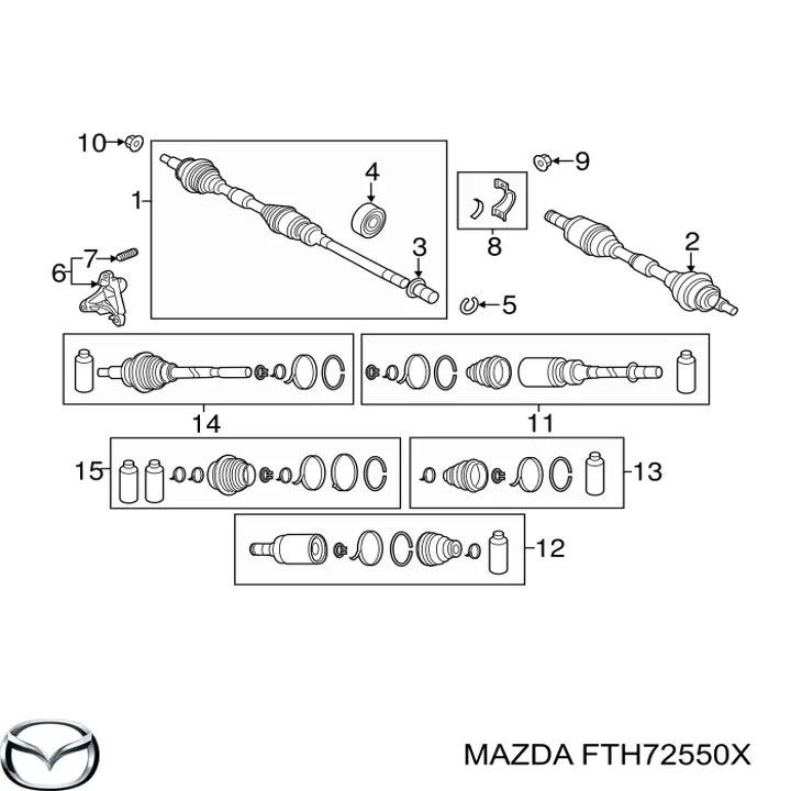 FTH72550X Mazda Привід передній правий