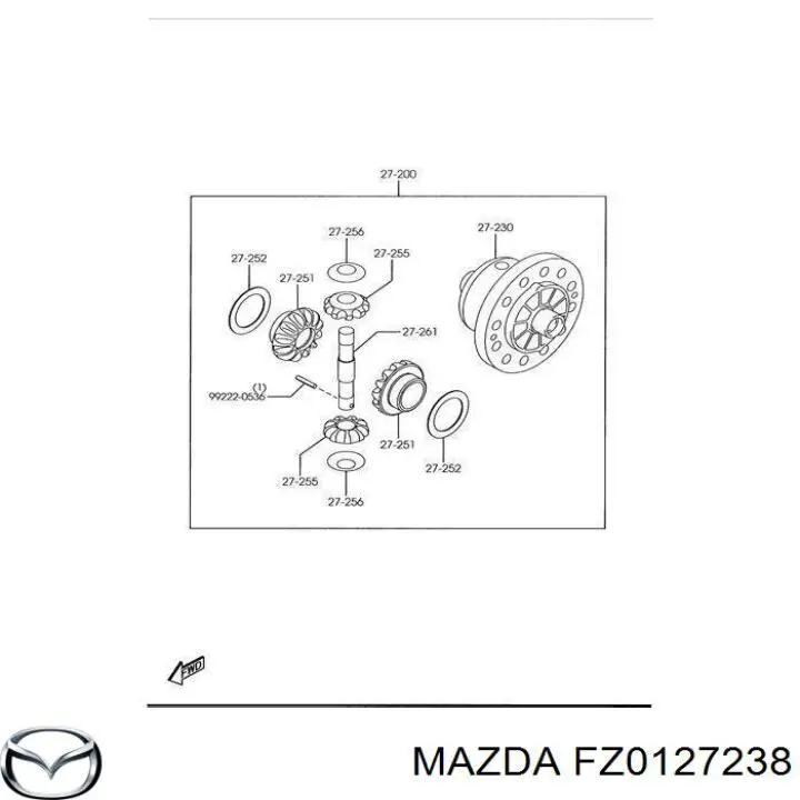 Сальник піввісі переднього моста, правою Mazda FZ0127238 ціна, від 6.63 USD