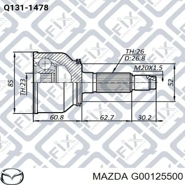 Привід лівий на Mazda 626 II GC