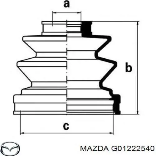 Пильник гранати внутрішній, передній півосі Mazda G01222540 ціна, від 7.63 USD