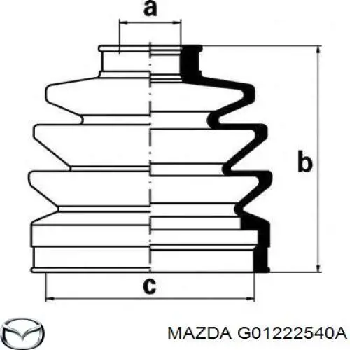 Купити G01222540A Mazda Пильник шарніра кутових швидкостей внутрішній передній