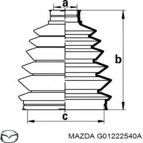 Пильник гранати внутрішній, передній півосі Mazda G01222540A ціна, від 8.36 USD