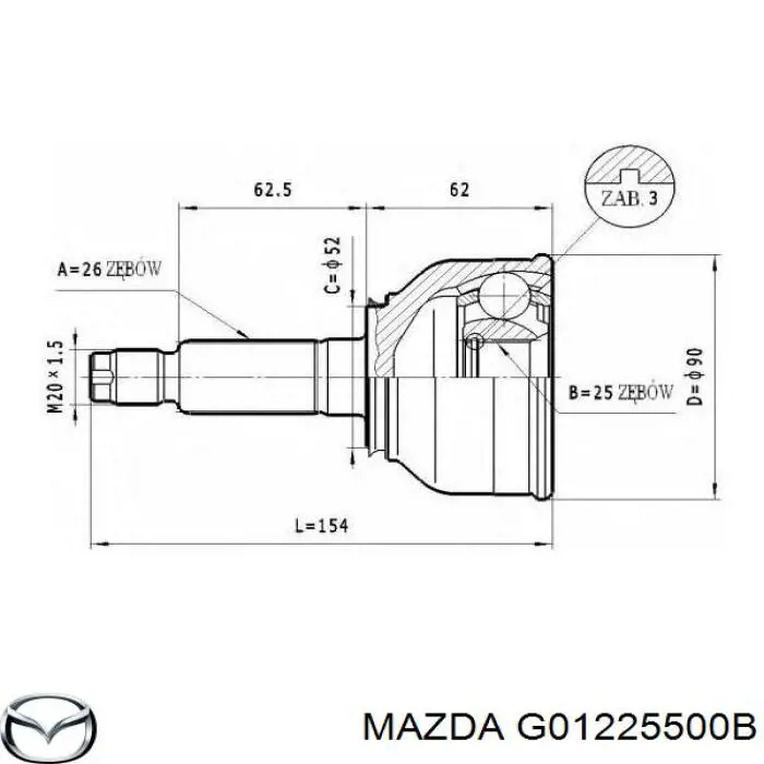 Граната колісна Mazda G01225500B ціна, від 28.12 USD