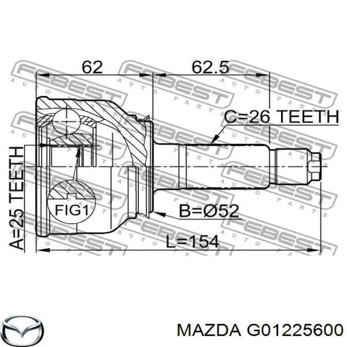 Граната колісна Mazda G01225600 ціна, від 24.95 USD
