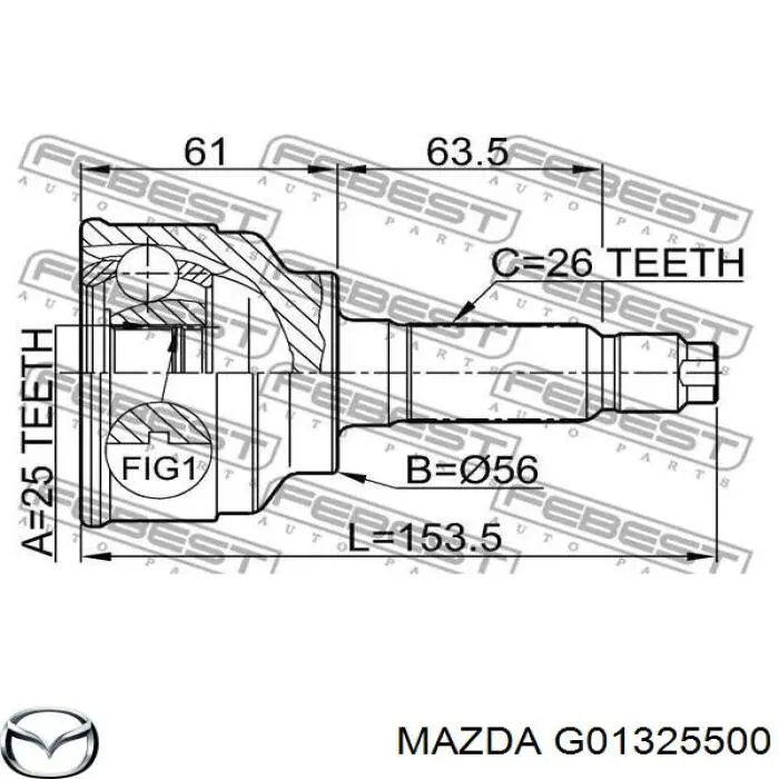 Піввісь передня, права Mazda 626 III седан (GD) (1987 - 1992) ціна, від 752.31 USD