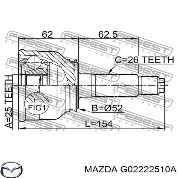 Піввісь передня, права Mazda 626 II хетчбек (GC) (1983 - 1987) ціна, від 82.95 USD