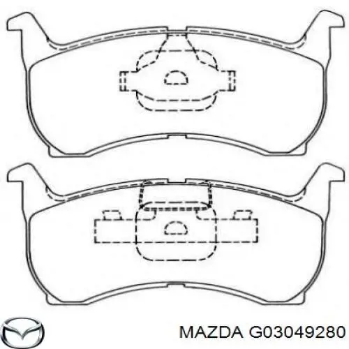 Колодки гальмівні передні, дискові G03049280 Mazda