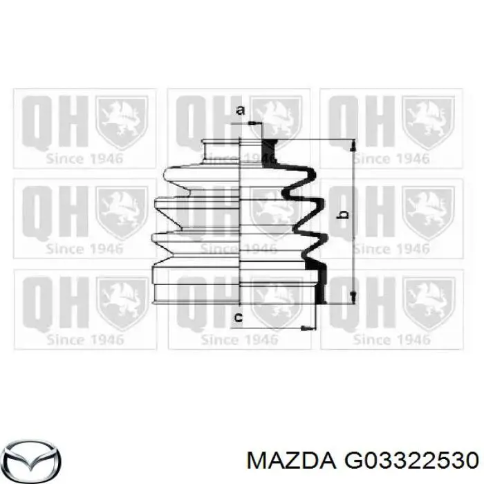 Купити G03322530 Mazda Пильник шарніра кутових швидкостей внутрішній передній