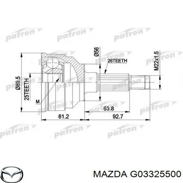 Граната колісна Mazda G03325500 ціна, від 25.37 USD