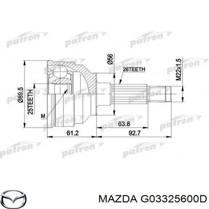 Граната колісна Mazda G03325600D ціна, від 25.34 USD