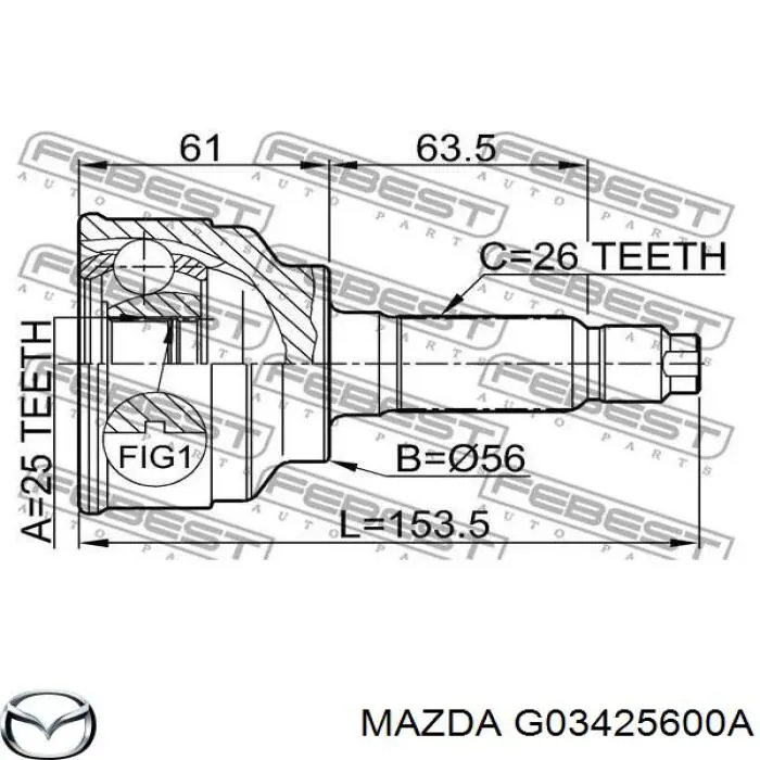 Граната колісна Mazda G03425600A ціна, від 25.34 USD