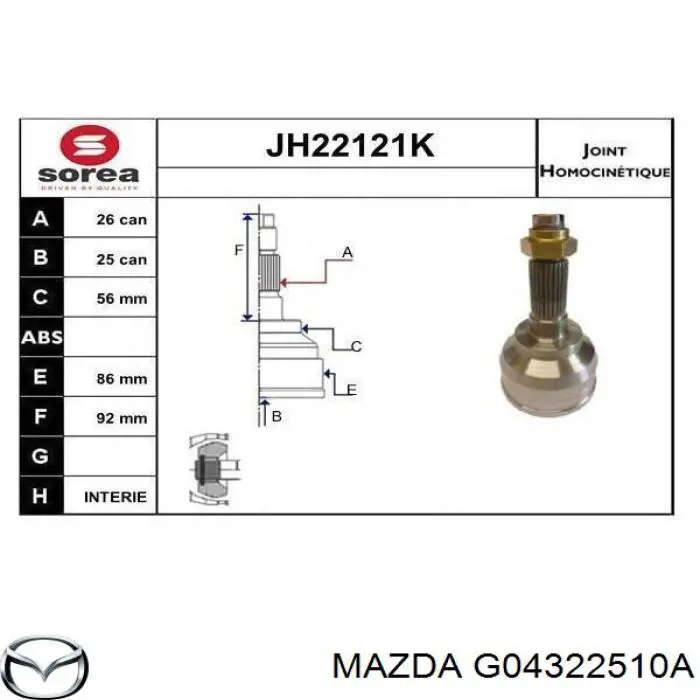  G04322510A Mazda