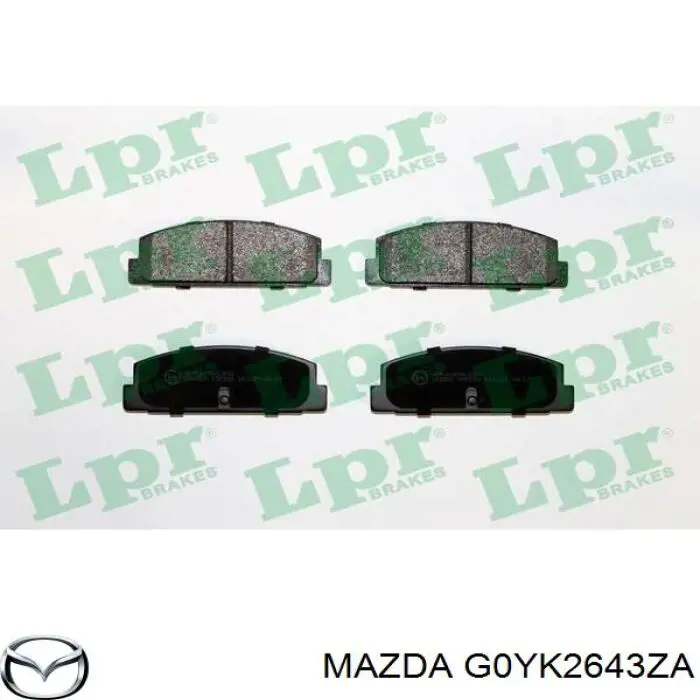 G0YK2643ZA Mazda колодки гальмові задні, дискові