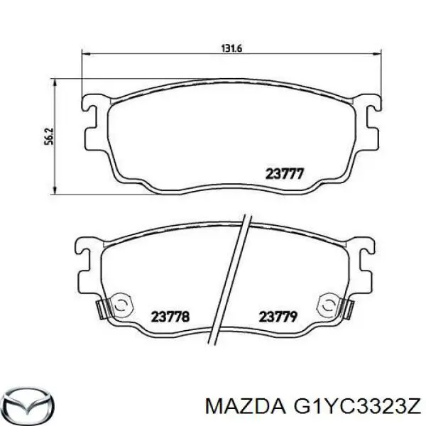 Колодки гальмівні передні, дискові G1YC3323Z Mazda