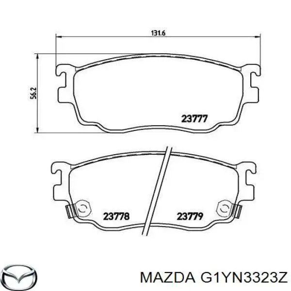 Гальмівні колодки Mazda G1YN3323Z ціна, від 17.84 USD
