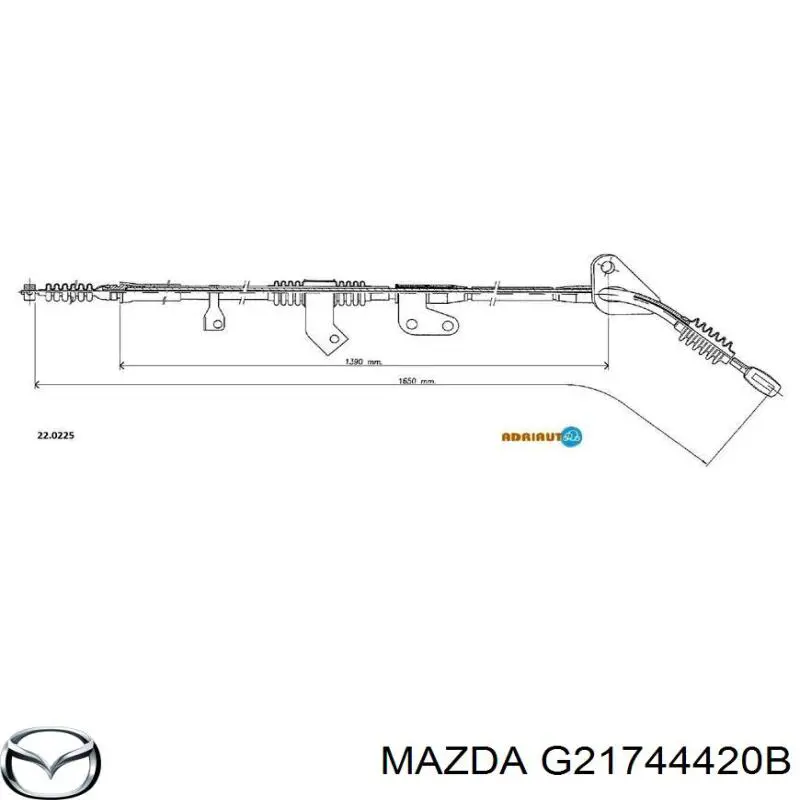Купити G21744420B Mazda Трос ручного гальма задній, лівий