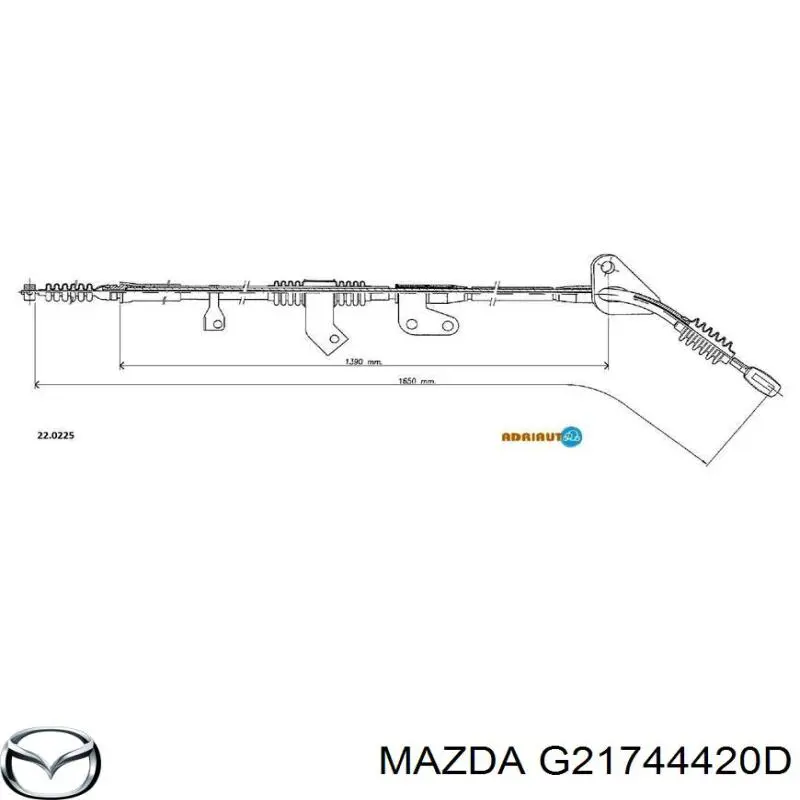 Трос стоянкового гальма задній лівий Japko 131337L ціна, від 22.84 USD