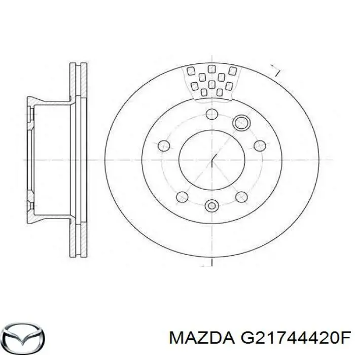 Трос ручного гальма задній, лівий G21744420F Mazda