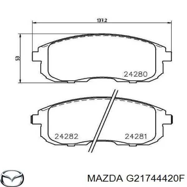 Купити G21744420F Mazda Трос ручного гальма задній, лівий