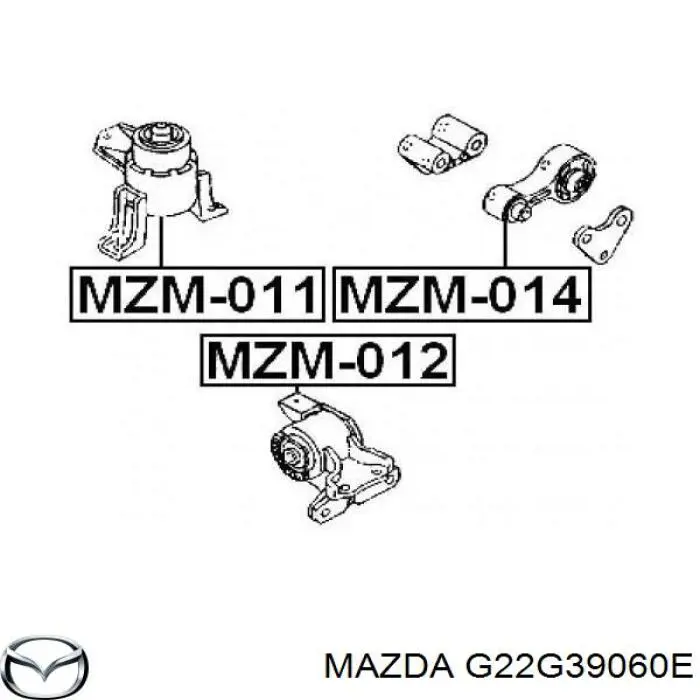 G22G39060E Mazda подушка (опора двигуна, права)