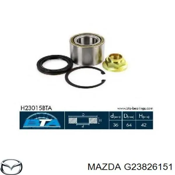 Підшипник маточини задньої G23826151 Mazda