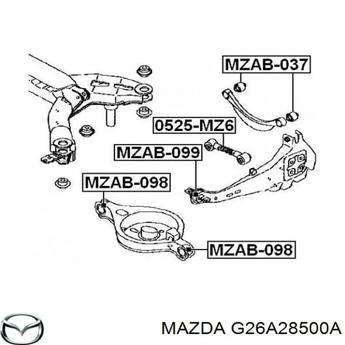 Тяга поперечна задньої підвіски G26A28500A Mazda