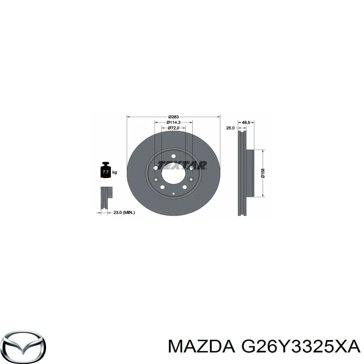G26Y3325XA Mazda диск гальмівний передній