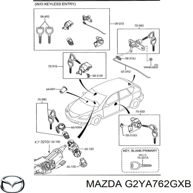 Ключ-заготівка G2YA762GXB Mazda