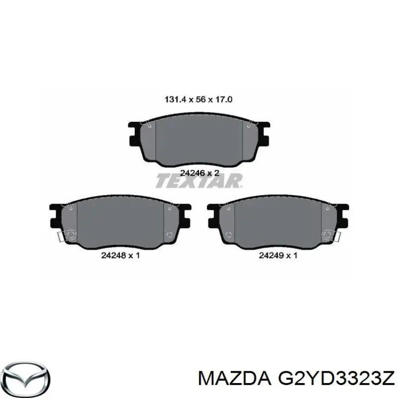 Передні тормозні колодки G2YD3323Z Mazda