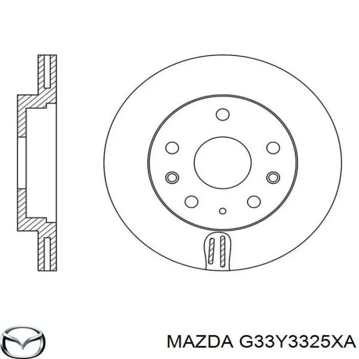 Диск переднього гальма Mazda G33Y3325XA ціна, від 51.74 USD
