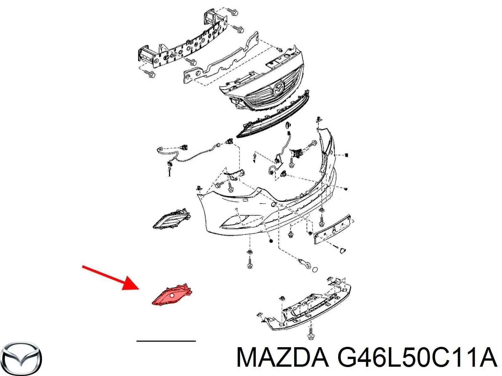 Заглушка, решітка протитуманних фар бампера переднього, права Mazda G46L50C11A ціна, від 9.17 USD