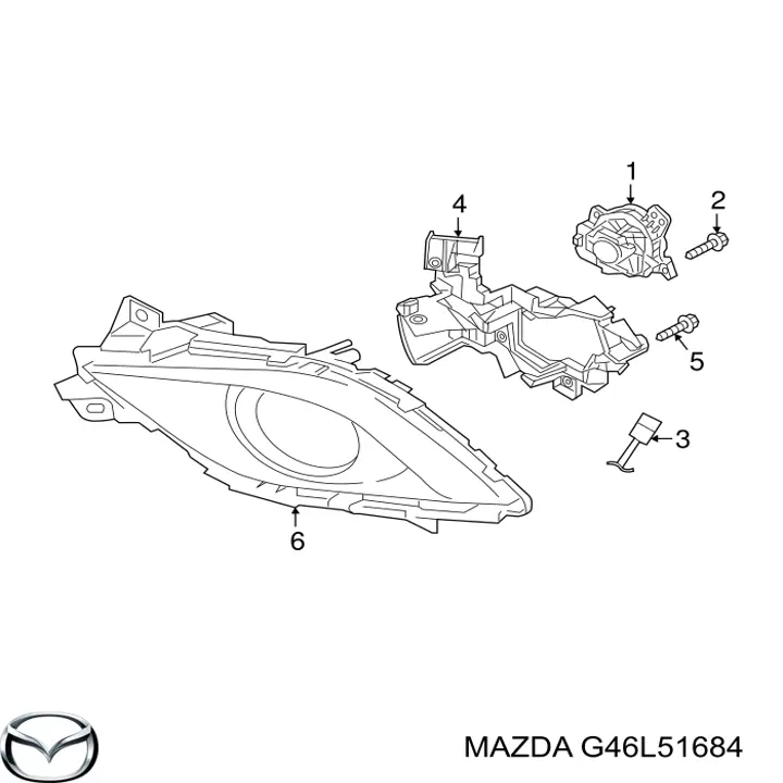 G46L51684 Mazda Кронштейн кріплення протитуманной фари, правої