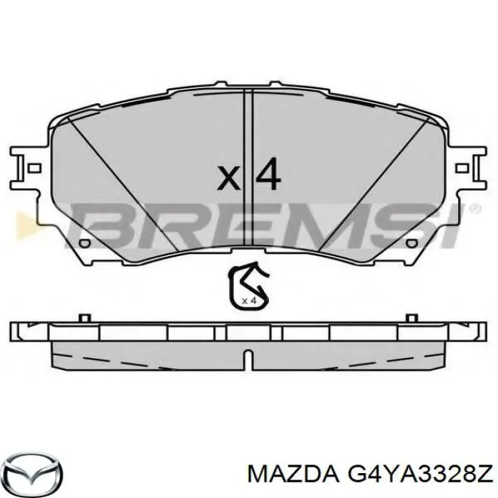 G4YA3328Z Mazda Передні гальмівні колодки