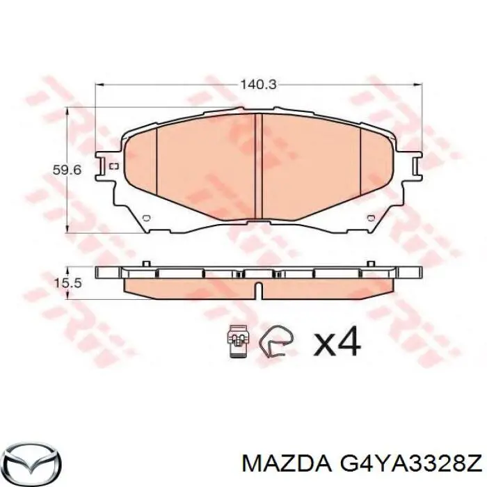 Купити G4YA3328Z Mazda Колодки гальмівні передні, дискові